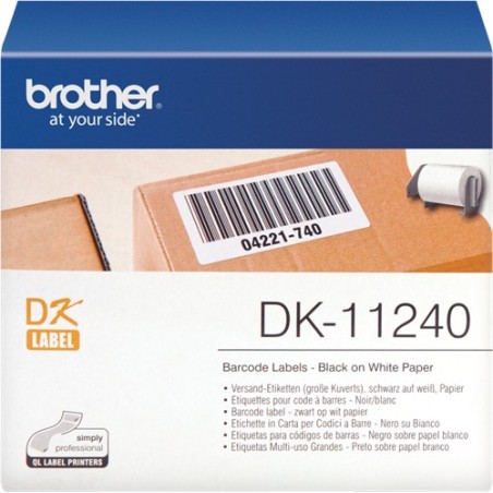 ✅ Brother Rouleau étiquettes DK-11240 Noir sur blanc, 102 x 51 mm couleur Noir/blanc en stock
