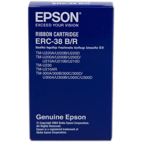 ✅ Epson ruban ERC-38BR noir/rouge couleur rouge/noir en stock