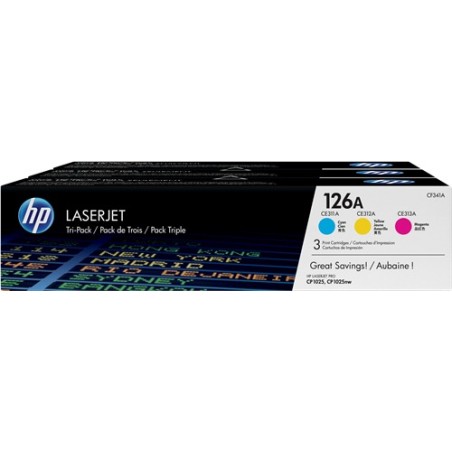 ✅ HP Toner 126A (CF341A) Multipack Cyan / Magenta / Jaune couleur couleur en stock