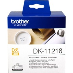 ✅ Brother Rouleau étiquettes DK-11218 Noir sur blanc, 24 mm de diamètre couleur Noir/blanc en stock