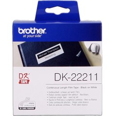 ✅ Brother Rouleau étiquettes DK-22211 Blanc, 29 mm x 15,24 m couleur Noir/blanc en stock