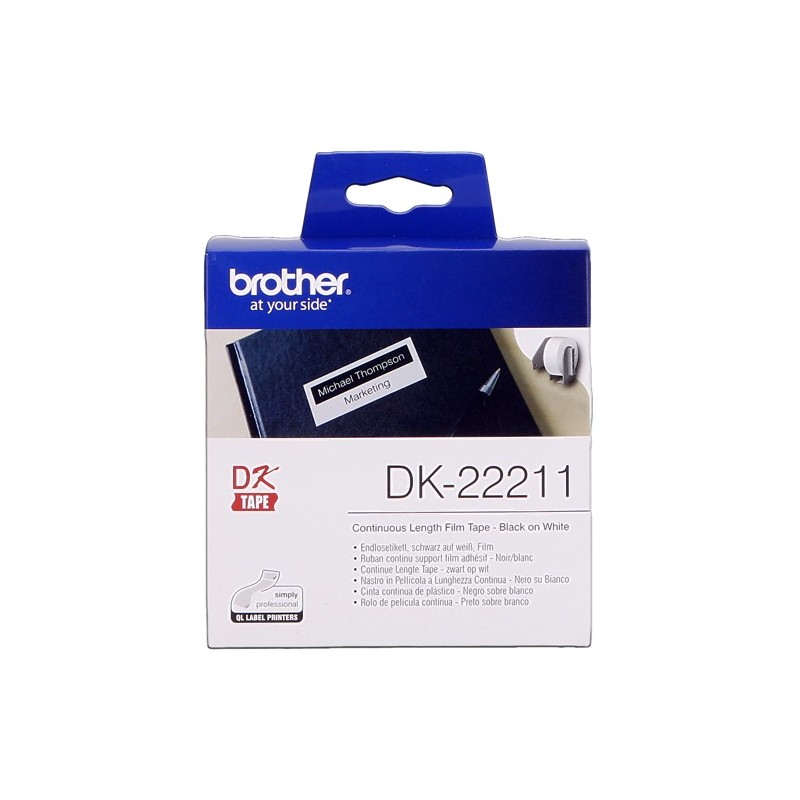 Brother Rouleau étiquettes DK-22211 Blanc, 29 mm x 15,24 m