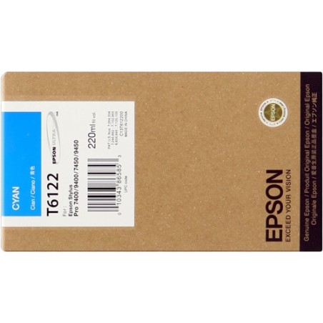 ✅ Epson cartouche encre T6122 cyan couleur cyan en stock