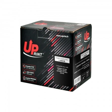 ✅ Toner UPrint compatible LEXMARK 80C2HK0 (802H) noir couleur Noir en stock