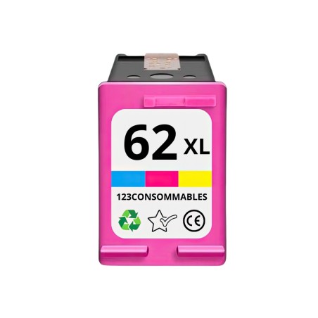 ✅ Cartouche compatible HP 62 XL couleur - SANS NIVEAU couleur couleur en stock
