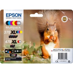 ✅ Epson MultiPack 378XL / 478XL Noir / Cyan / Magenta / Jaune / Rouge / Gris couleur pack en stock