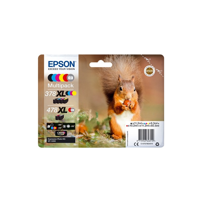 Epson MultiPack 378XL / 478XL Noir / Cyan / Magenta / Jaune / Rouge / Gris