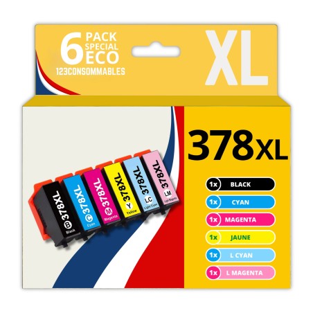 ✅ Pack 6 cartouches compatibles EPSON 378XL couleur pack en stock