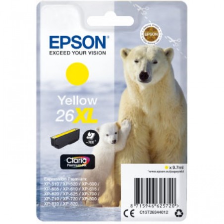 ✅ Epson cartouche encre 26XL jaune couleur jaune en stock