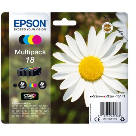 ✅ Epson Multipack 18, 4 cartouches couleur pack en stock