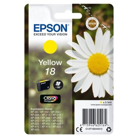 ✅ Epson cartouche encre 18 jaune couleur jaune en stock