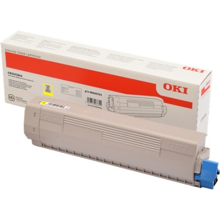 ✅ OKI toner 46443101 XL jaune couleur jaune en stock