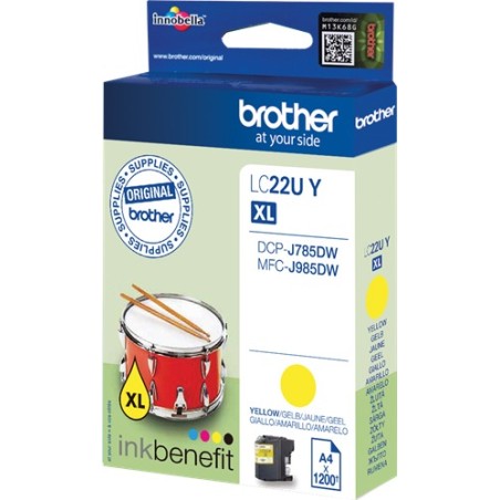 ✅ Brother cartouche encre LC22UY jaune couleur jaune en stock
