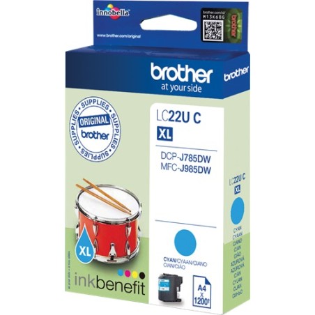 ✅ Brother cartouche encre LC22UC cyan couleur cyan en stock