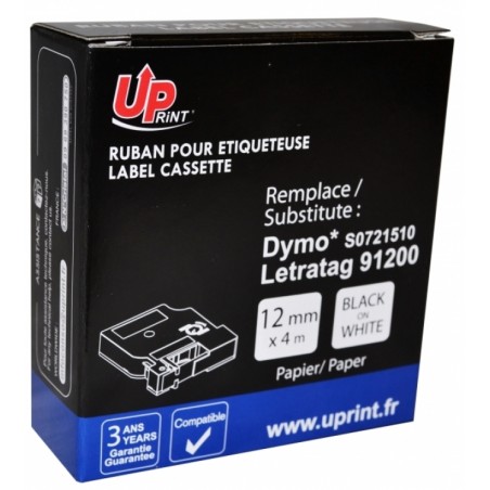 ✅ DYMO ruban LETRATAG noir/blanc papier pour DYMO 91200 couleur Autre en stock