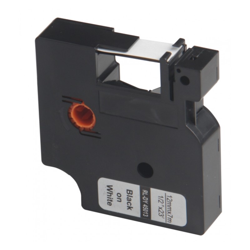 Ruban D1 12 mm S0720530 blanc écriture noire pour DYMO