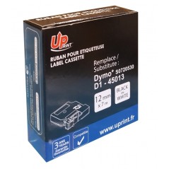 Ruban D1 12 mm S0720530 blanc écriture noire pour DYMO