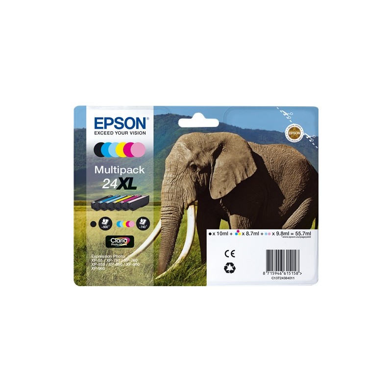 Epson Multipack 24XL Claria Photo 6 cartouches