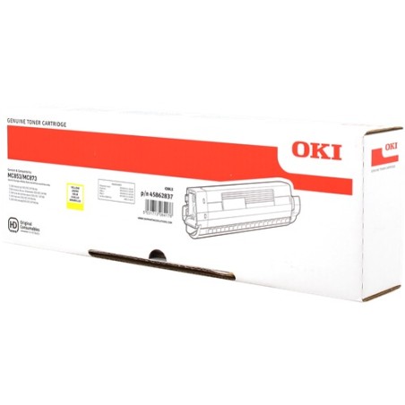 ✅ OKI toner MC853 jaune couleur jaune en stock