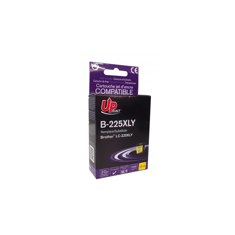 Cartouche encre UPrint compatible BROTHER LC225XLY jaune Cartouche encre UPrint compatible BROTHER LC225XLY jaune