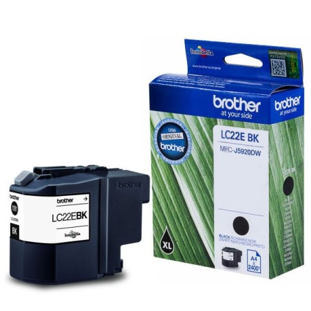✅ Brother cartouche encre LC-22EBK noir couleur Noir en stock