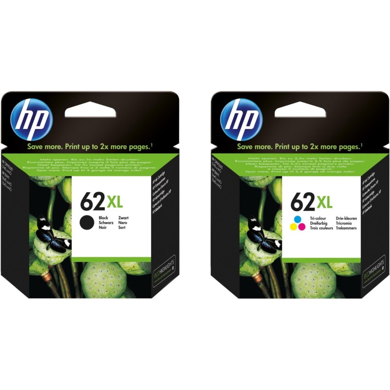 HP Pack 62 XL noir et couleurs HP Pack 62 XL noir et couleurs