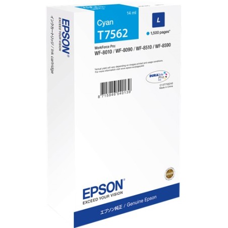 ✅ Epson cartouche encre T7562 (C13T756240) cyan couleur cyan en stock