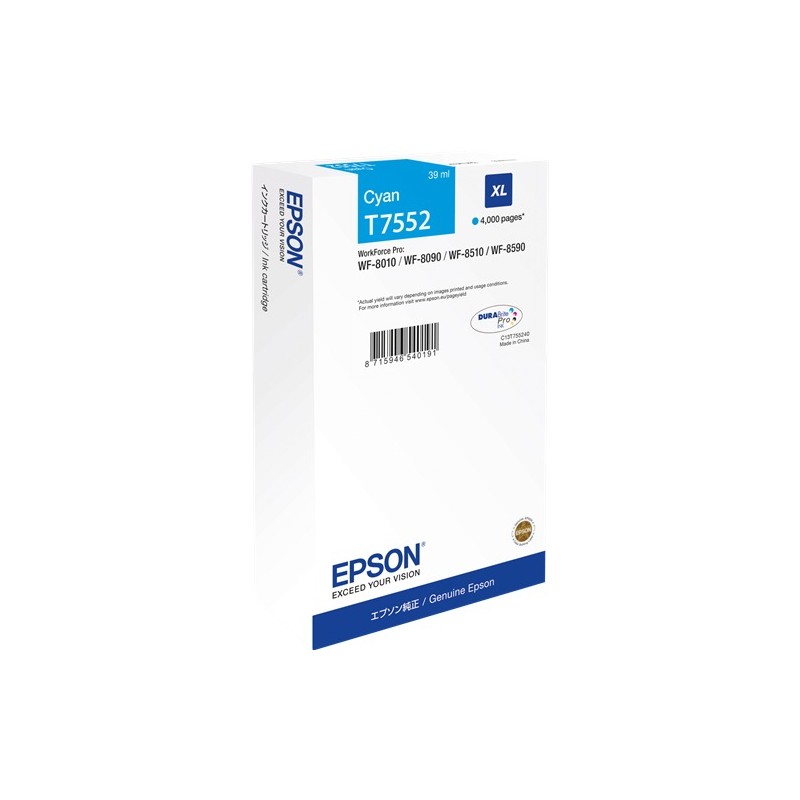 Epson cartouche encre T7552 (C13T755240) cyan