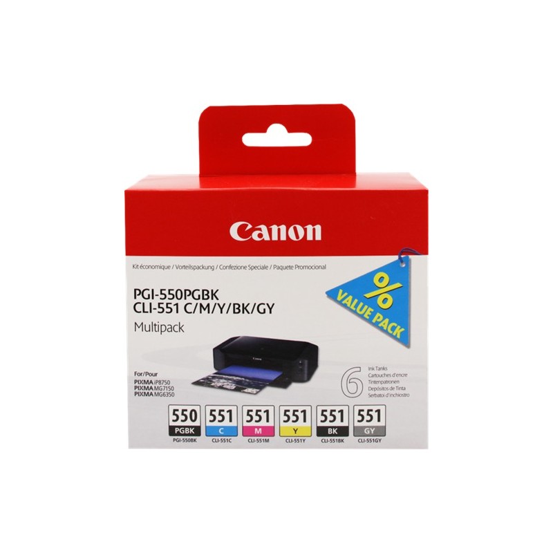 Canon Multipack 6 cartouche PGI550/CLI551