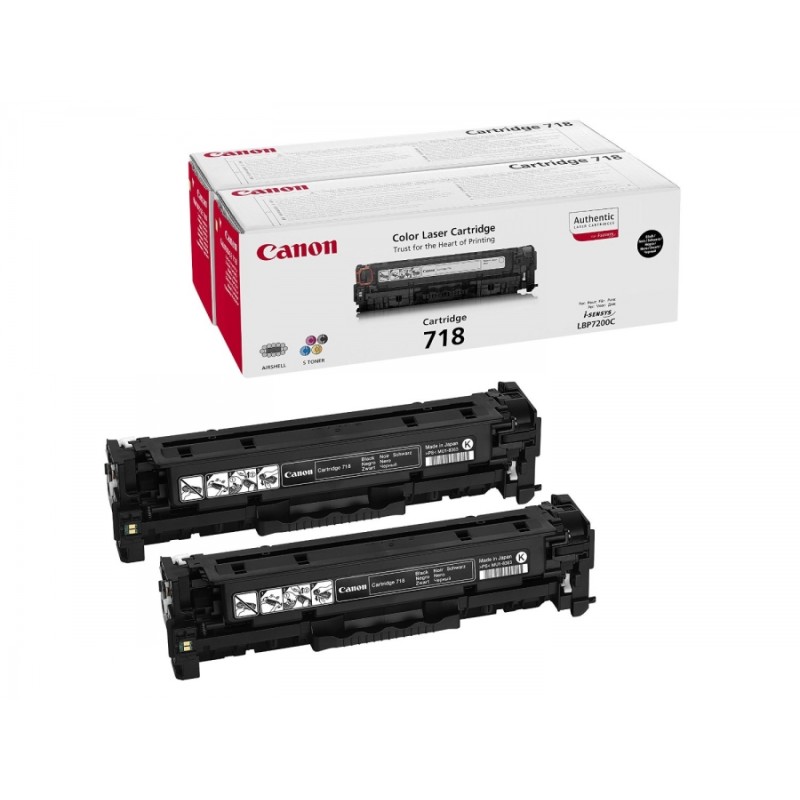 Canon toner Noir (multipack) 2662B017 (718 BK VP) Canon toner Noir (multipack) 2662B017 (718 BK VP)