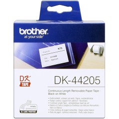 ✅ Brother Rouleau de papier amovible DK-44205 Noir sur blanc, 62 mm de large couleur Noir/blanc en stock