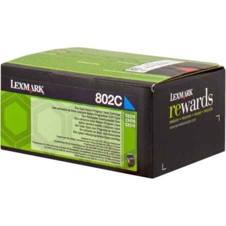 ✅ Lexmark toner 80C20C0 (802C) cyan couleur cyan en stock