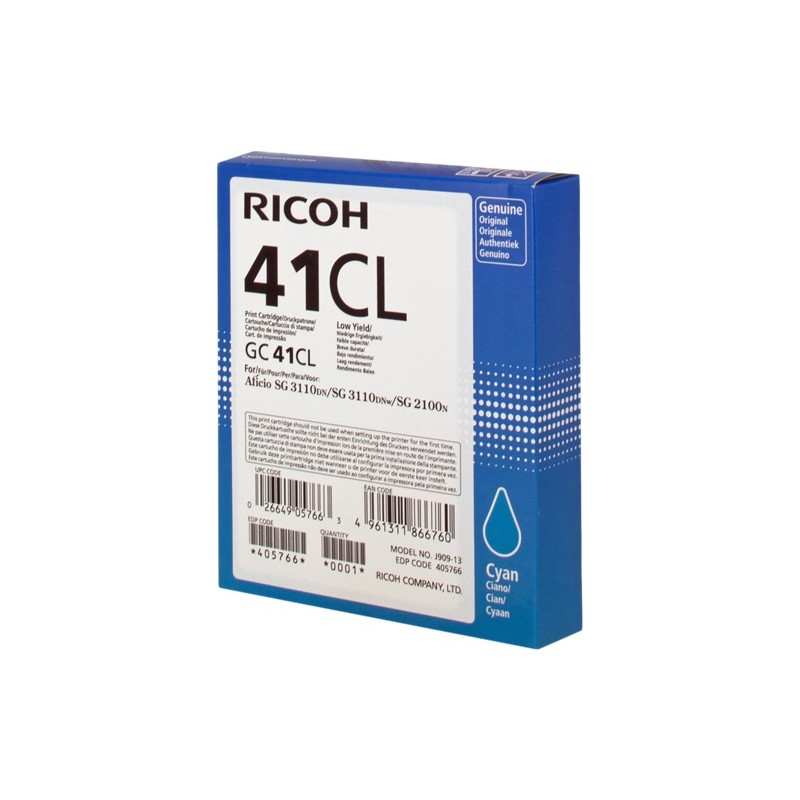 Ricoh cartouche gel encre GC-41CL cyan