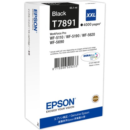 ✅ Epson cartouche encre T7891 (C13T789140) noir couleur Noir en stock