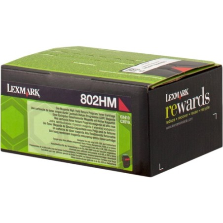 ✅ Lexmark toner 80C2HM0 (802HM) magenta couleur magenta en stock