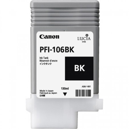 ✅ Canon cartouche encre PFI-106BK (130 ml) noir couleur Noir en stock