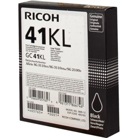 ✅ Ricoh cartouche gel encre GC-41BKL noir couleur Noir en stock