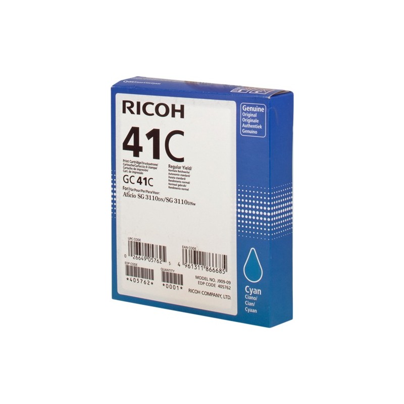 Ricoh cartouche gel encre GC-41C cyan
