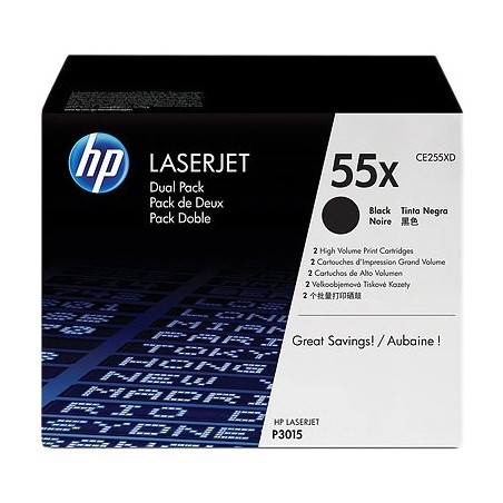 ✅ HP Toner 55X (CE255XD) Multipack Noir couleur Pack 2 noir en stock