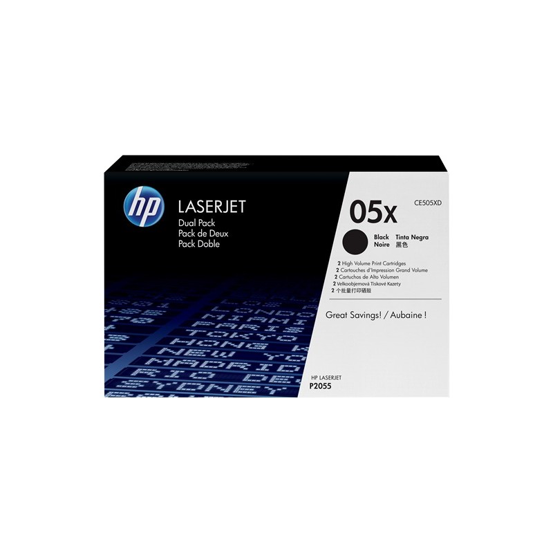 HP Toner 05X (CE505XD) Multipack Noir