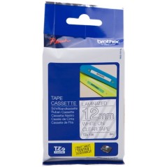 ✅ Brother ruban laminé blanc/transparent, 12 mm, TZe-135 couleur Blanc/transparent en stock