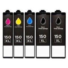 ✅ Pack compatible LEXMARK 150XL, 5 cartouches couleur BK+BK+C+M+Y en stock