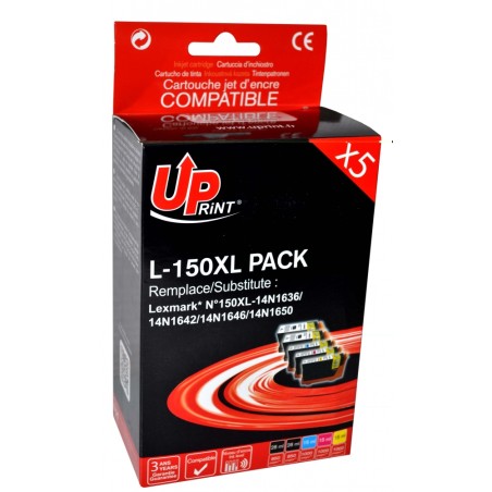 Pack compatible LEXMARK 150XL, 5 cartouches