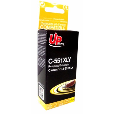 ✅ Cartouche encre UPrint compatible CANON CLI-551 XL jaune couleur jaune en stock