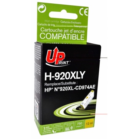 ✅ Cartouche encre UPrint compatible HP 920XL jaune couleur jaune en stock
