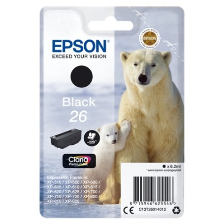 ✅ Epson cartouche encre 26 noire couleur Noir en stock