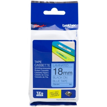 ✅ Brother TZe-541 (TZ-541) Ruban noir sur bleu couleur Noir/bleu en stock