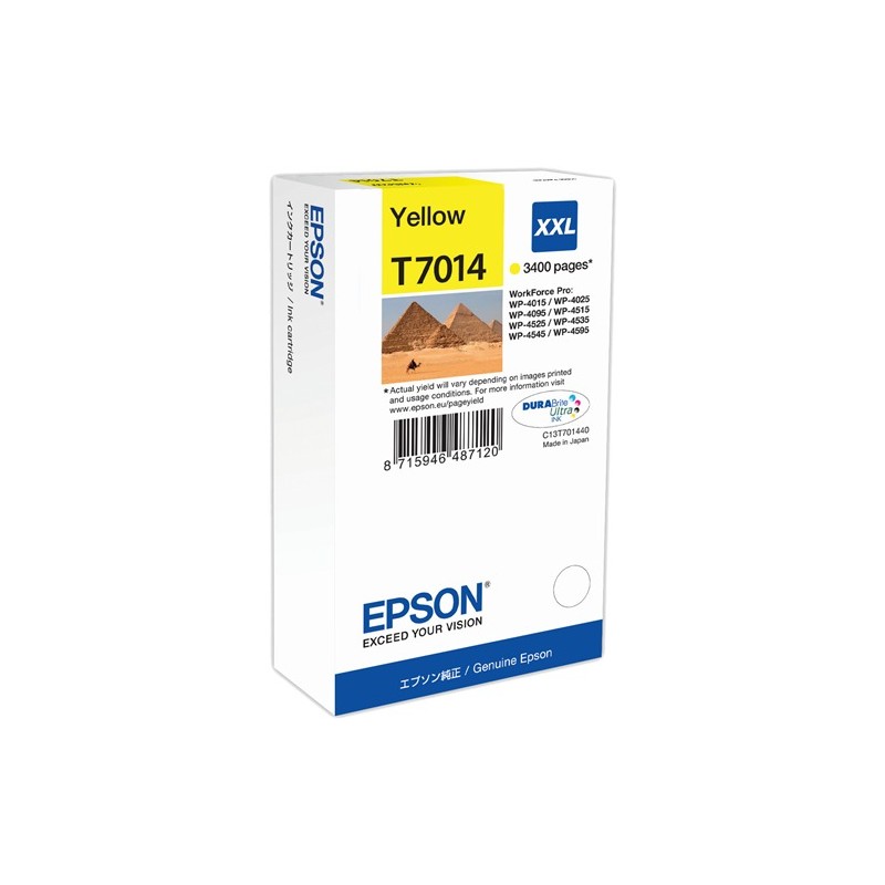 Epson cartouche encre T7014 XXL jaune Epson cartouche encre T7014 XXL jaune