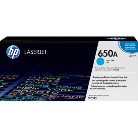 ✅ HP Toner 650A (CE271A) cyan couleur cyan en stock