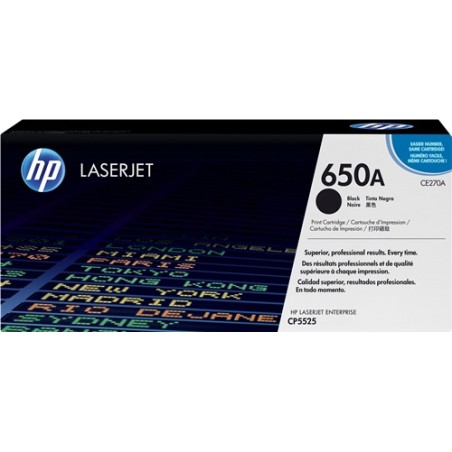 ✅ HP Toner 650A (CE270A) noir couleur Noir en stock